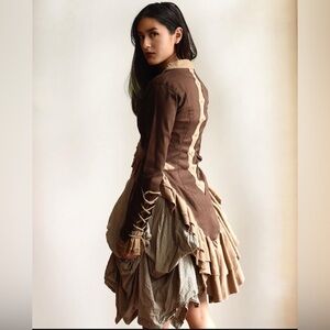 Brown and Tan Fairy Floss Steampunk Tailcoat Jacket Size Small
